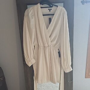 Express Ivory Wrap Mini Dress
